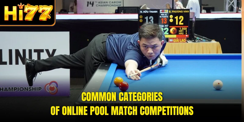 Common categories of online pool match competitions